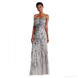 ADRIANNA PAPELL Floral Beaded Blouson Dress